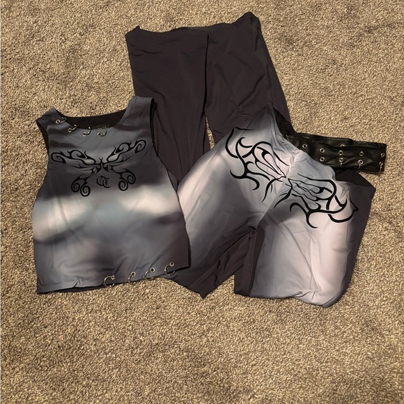 Elegant Women's Blue Flare Jumpsuit - Picture 2 of 4